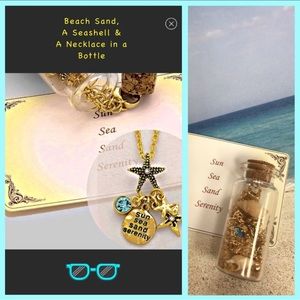 Sun,Sea,Sand,Serenity Necklace in a Bottle,NWT-Boutique